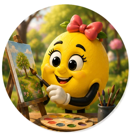 Limi, personaje de la Familia Cítrix, con su carpeta de organización